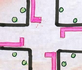 Kreuzung mit Fahrradschleusen