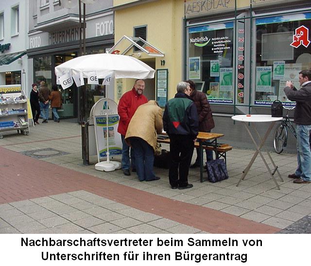 Buerger sammeln Unterschriften