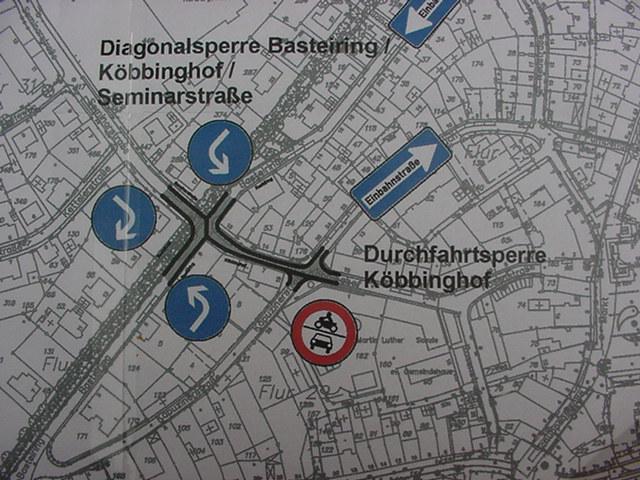 Sperrung Basteiring und Köbbinghof