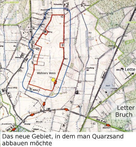 Lage des neuen Abbaugebietes